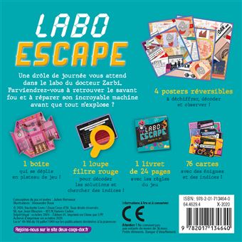 Labo Escape - boîte avec cartes et accessoires
