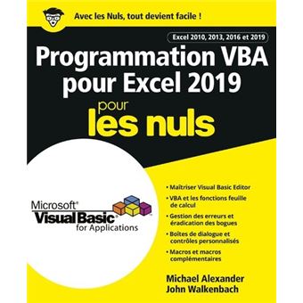 Programmation VBA pour Excel 2019 Pour les Nuls