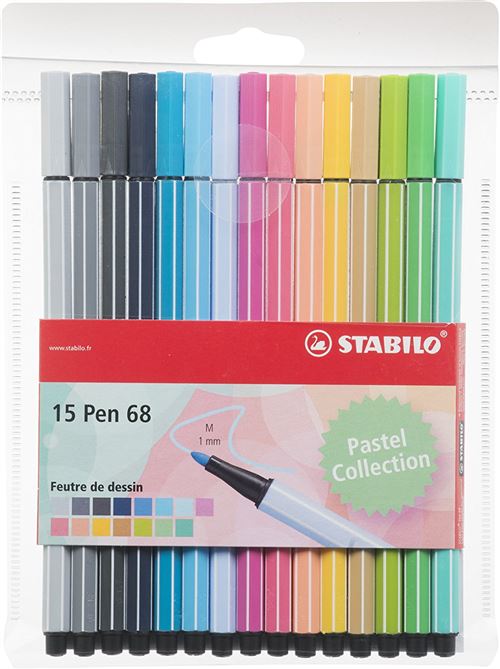 STABILO Pen 68 - Couleurs pastel - 15 pcs - STABILO - couleur variant