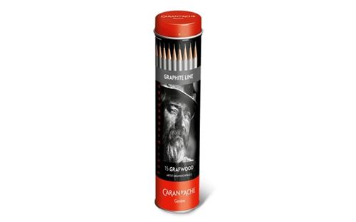 Boîte métal des 15 crayons Caran d'Ache Grafwood