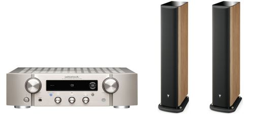 Enceinte colonne Focal Aria 936 Black High Gloss Vendue par paire + Amplificateur Hi-Fi Marantz PM7000N Noir