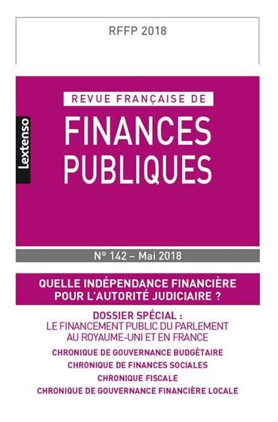 Revue française de finances publiques n 142 mai 2018