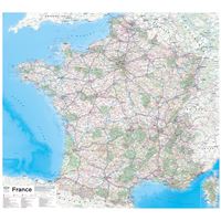 Carte Routière Michelin France 2024 - Format A0 Plastifié - Full Color Avec Plans De Ville