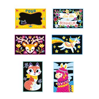 Porte-clefs à gratter - mini-boîte avec accessoires