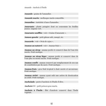 Dictionnaire alimentaire de la maladie de Crohn