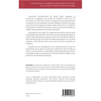 La Convention européenne des droits de l'homme et la protection des minorités nationales