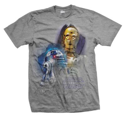 T-Shirt Born Authentic Star Wars Episode 8 R2-D2 Exploded Homme Taille M Gris