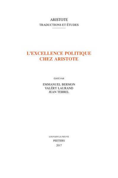L'excellence politique chez Aristote