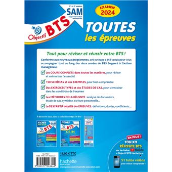 Objectif BTS SAM (1re et 2e années) - Toutes les épreuves, examen 2024