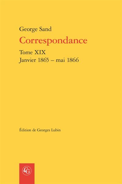 Correspondance Janvier 1865-Mai 1866