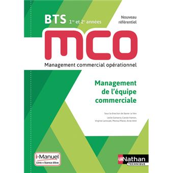 Management de l'équipe commerciale - BTS 1 et 2 MCO - Livre + licence élève - 2019