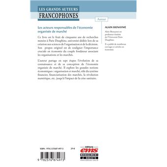 Les acteurs responsables de l'économie organisée de marché