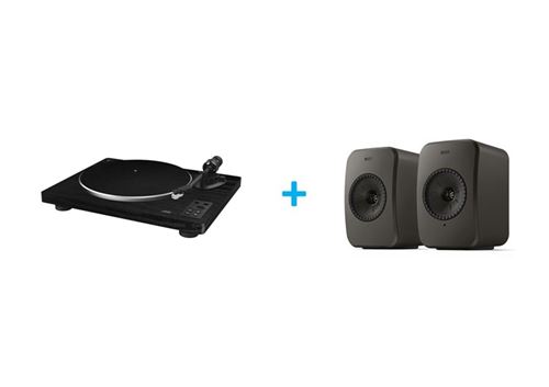 Pack vinyle JVC AL F76B + 2 enceintes actives connectées KEF LSX 2 LT