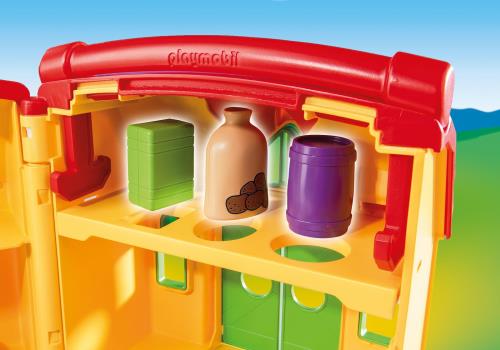 Playmobil 1.2.3 6962 Ferme transportable avec animaux - Playmobil - Achat &  prix