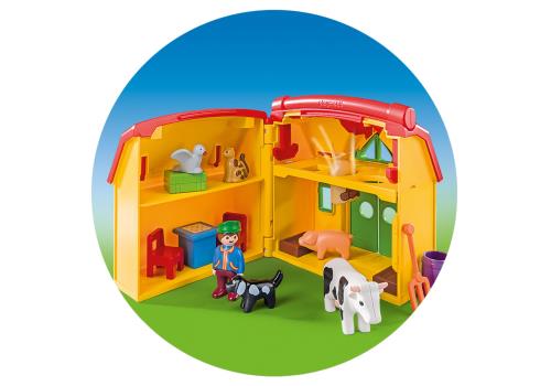 Playmobil 1.2.3 6962 Ferme transportable avec animaux - Playmobil - Achat &  prix