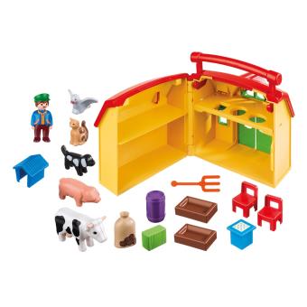 6962 Ferme transportable avec animaux Playmobil 1.2.3 - TECIN