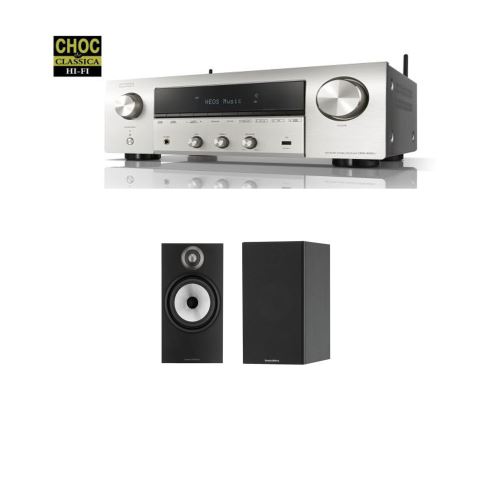 Amplificateur Hi-Fi Denon DRA-800H Argent + Enceinte Bibliothèque Series Bowers & Wilkins 606 Black Vendue par paire