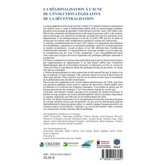La régionalisation à l'aune de l'évolution législative de la décentralisation