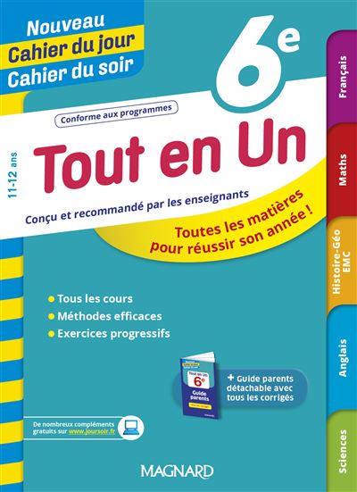 Nouveau Cahier du jour Cahier du soir Tout en un 6e