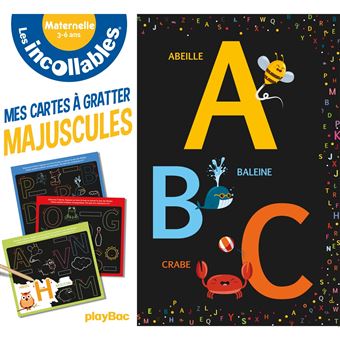 Les incollables - cartes à gratter éducatives - les majuscules