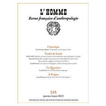 L'Homme n° 245 - Varia