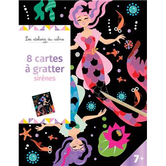 Cartes à gratter - sirènes - pochette avec accessoires