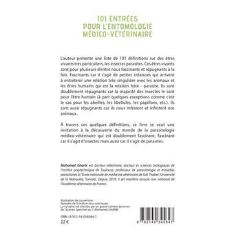 101 entrées pour l'entomologie médico-vétérinaire