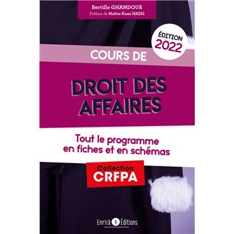 Cours de droit des affaires 2022