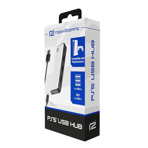 HUB USB-C Ready2Gaming pour PS5 Noir et blanc