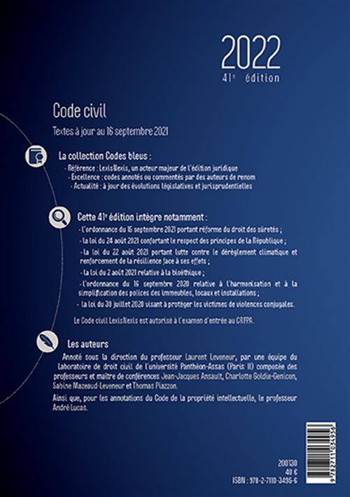 Code civil annoté (édition 2022)