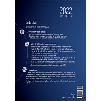 Code civil annoté (édition 2022)