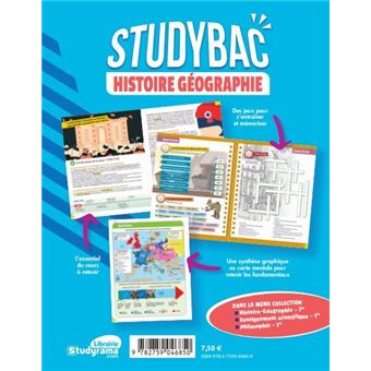 Cahier Studybac - Histoire-Géographie - première - Tronc commun