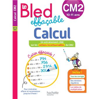 Bled effaçable Calcul CM2