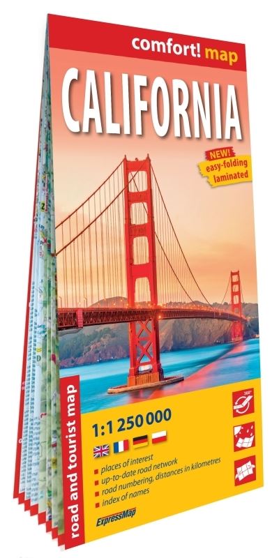 Californie (ang) 1/1m250 (carte grand format lamin