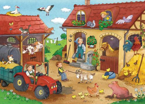 Puzzle Le travail à la ferme Ravensburger 2 x 12 pièces