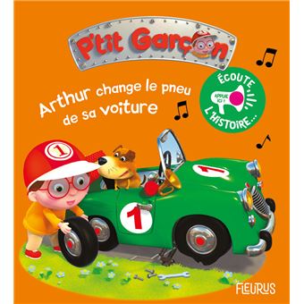 Arthur change le pneu de sa voiture