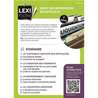 Droit des entreprises en difficulté