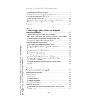 Polices, villes et sécurité sous la Révolution et l'Empire