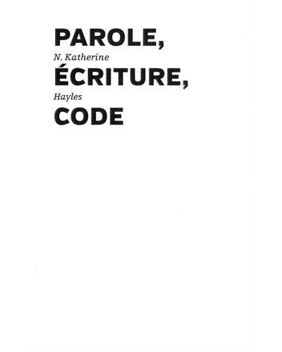 Parole, écriture, code