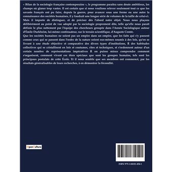 Bilan de la sociologie française contemporaine