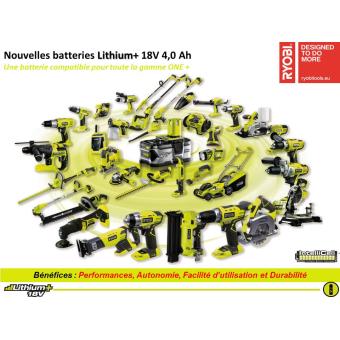 Batterie Ryobi ONE+ 4Ah 18V - RB18L40 / RB1840X - Neuve 2024