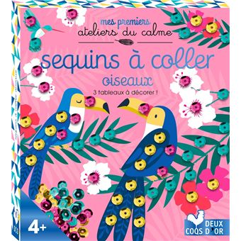 Sequins à coller oiseaux - mini-boîte avec accessoires