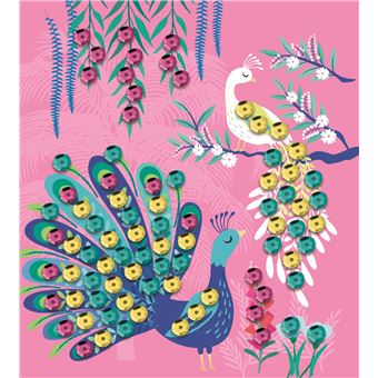 Sequins à coller oiseaux - mini-boîte avec accessoires