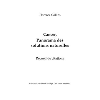 Cancer, Panorama des solutions naturelles