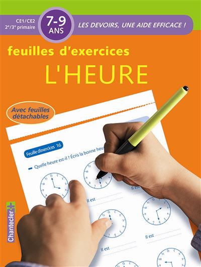 Devoirs - feuilles d'ex. l'heure (7-9 ans)