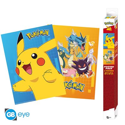 Set 2 Posters Chibi Pokémon Personnages Colorés