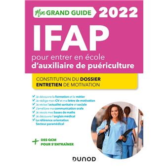 Mon grand guide IFAP 2022 pour entrer en école d'auxiliaire de puériculture