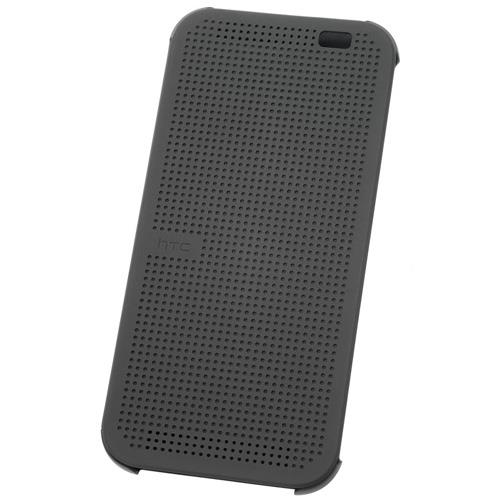 Coque Rabat HTC Dot View pour HTC One (M8), Grise