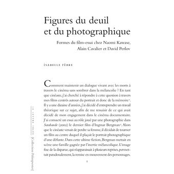 Figures du deuil et du photographique