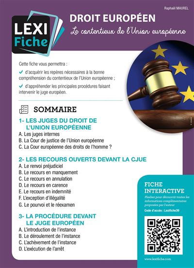 Droit européen, Le contentieux de l'Union européenne - Raphaël Maurel - broché